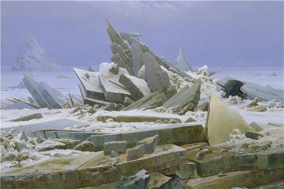 „Das Eismeer“ von Caspar David Friedrich – zu sehen auch im digitalen Ausstellungsrundgang.