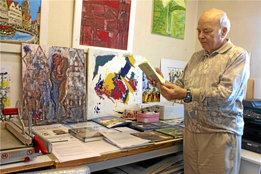 Der 80-jährige Dietmar Scholz in seinem Atelier, Archvibild: Leipold