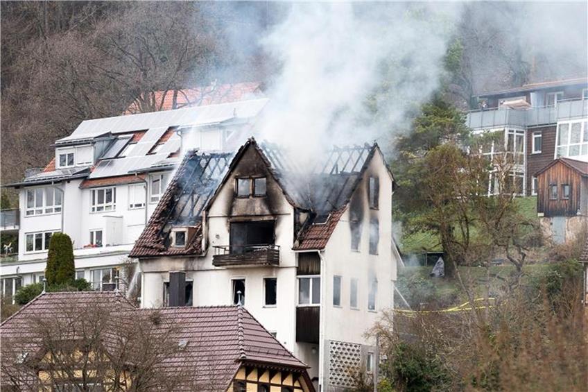 Ein Gebäude der Universität Tübingen ist ausgebrannt. Foto: Sascha Walther/Archiv dpa/lsw