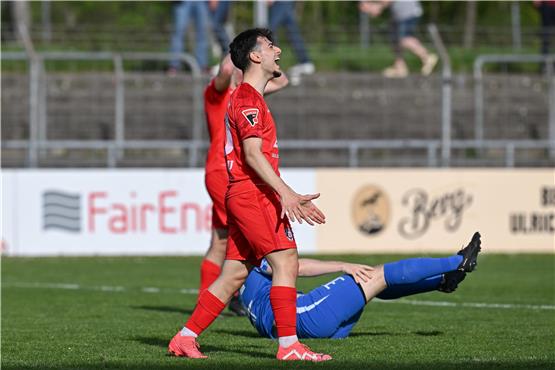 Hatte allen Grund zum Jubeln: Furkan Kemal Özüdogru erzielte nach Einwechslung den 2:1-Siegtreffer für den SSV Reutlingen.