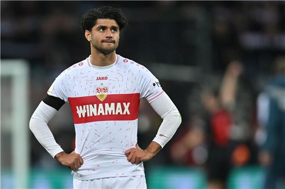 Stuttgarts Mahmoud Dahoud reagiert nach dem Spiel. Foto: Marius Becker/dpa