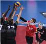 Volleyball-Bundesliga: TV Rottenburg - Volley Bisons Bühl. Tim Grozer (re, TV Ro...