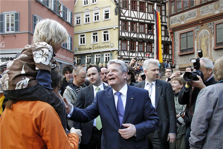 Als Bundespräsident war Joachim Gauck 2014 in Tübingen zu Besuch. Archivbild: Sommer