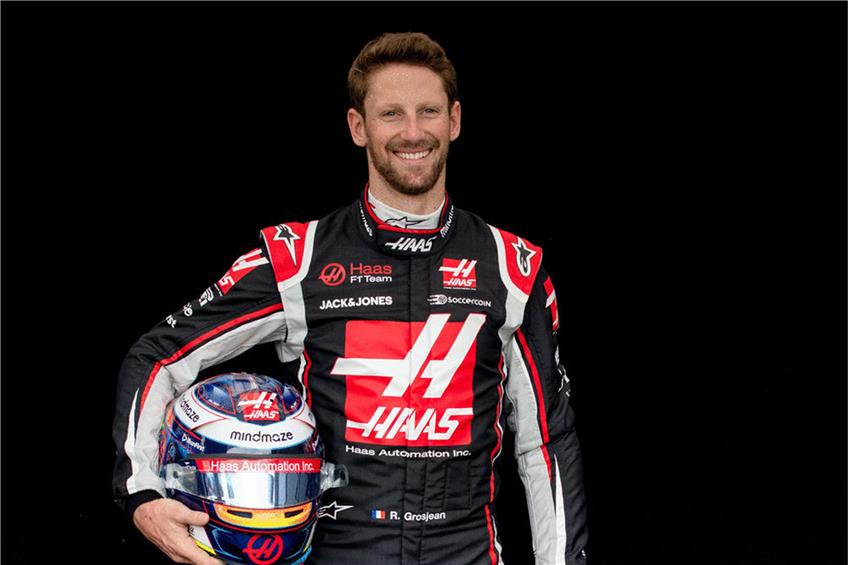 Als Haas-Pilot verunglückt: Romain Grosjean. Foto: Eibner