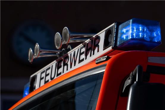 Blaulicht ist auf einem Einsatzfahrzeug der Feuerwehr zu sehen. Foto: Marijan Murat/dpa