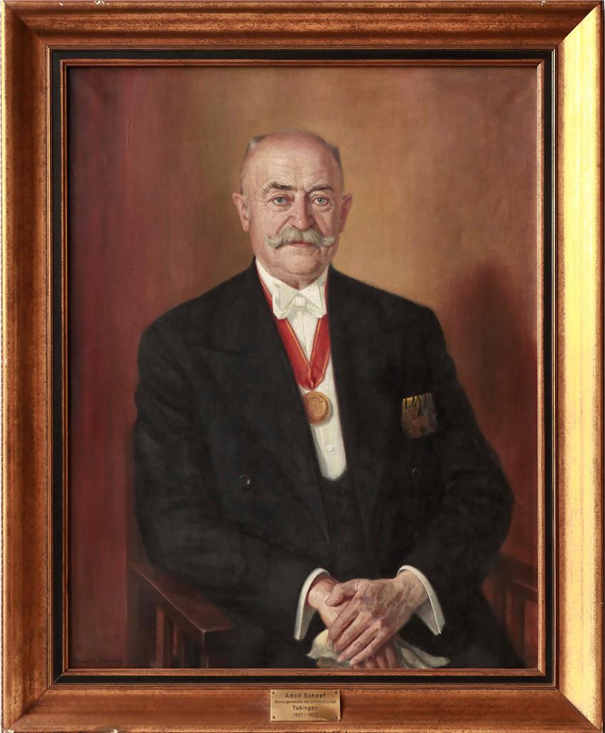 Bürgermeisterportrait im Tübinger Rathaus: Adolf Scheef, 1927-1939. Bild: Ulrich Metz