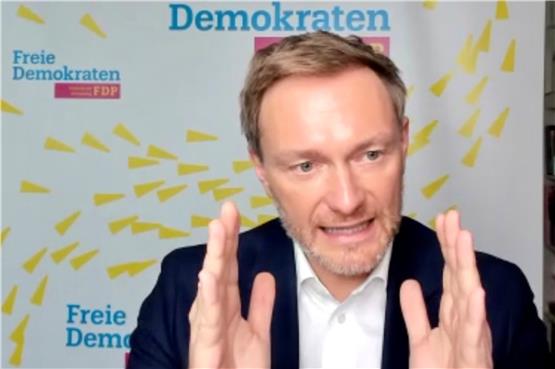 Christian Lindner wirbt trotz Corona für einen „ lebendigen Parlamentarismus“. Screenshot ST