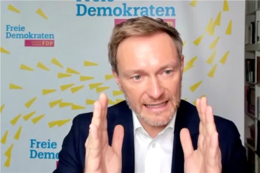 Christian Lindner wirbt trotz Corona für einen „ lebendigen Parlamentarismus“. Screenshot ST