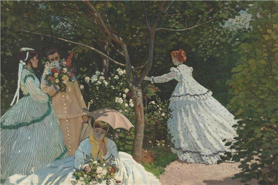 Claude Monets „Frauen im Garten“, 1866 gemalt. Die Jury der Pariser Salon-Ausstellung lehnte das Bild des späteren Impressionisten damals ab. So ändern sich die Geschmäcker.