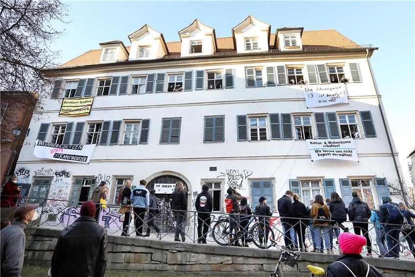 Das Gebäude Münzgasse 13 in Tübingen ist wieder besetzt. Bild: Anne Faden