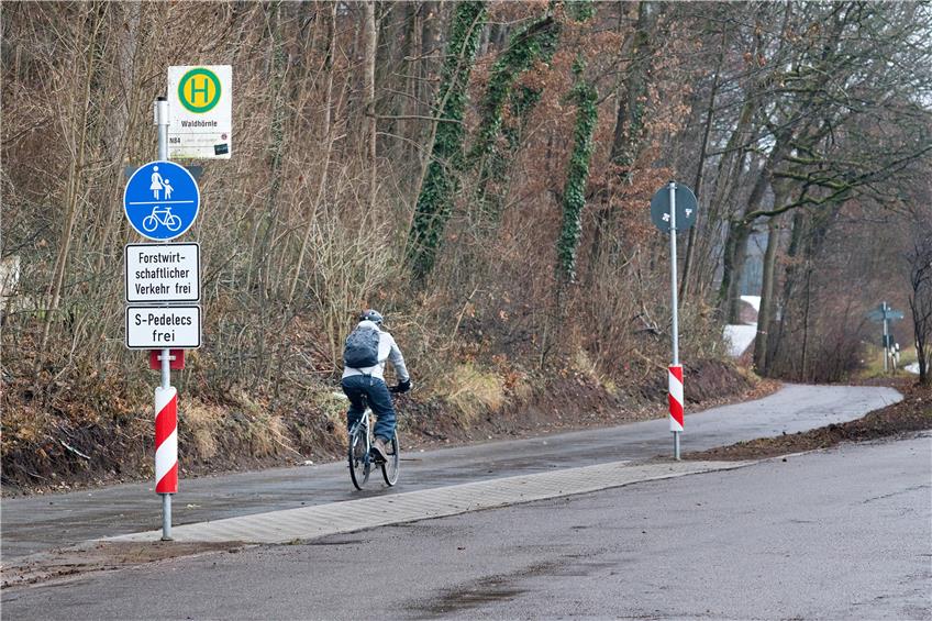 Der neue Radweg bei Derendingen zwischen dem Sudhaus/Waldhörnle und dem Bläsiberg bei Derendingen entlang der B 27 ist fertig. Bild: Ulrich Metz