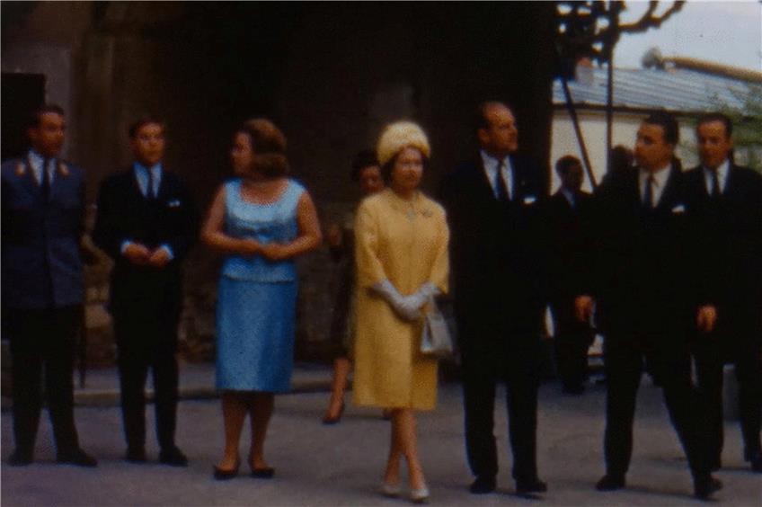 Die Queen besuchte 1965 Langenburg. Bild aus einem Film von Max Gürtler. 