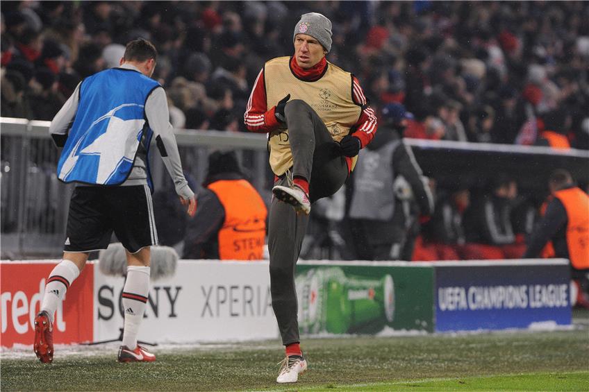 Die Reservistenrolle in der Champions League behagt Arjen Robben sichtbar nicht. Seine Wut führte in der zweiten Halbzeit immerhin zu einer guten Leistung. Foto: Eibner