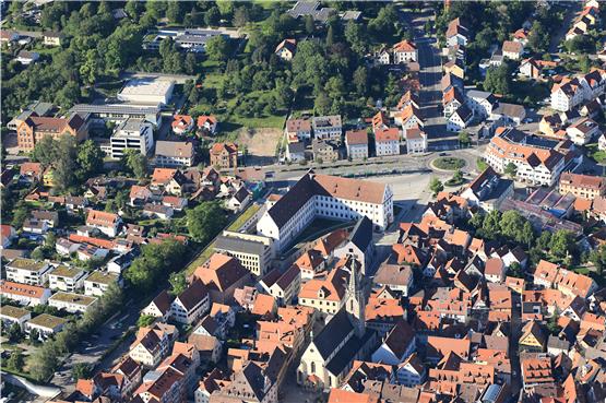Die Stadt Rottenburg will „Smart City“ werden und dafür eine neue „Rottenburg-App“ schaffen. Luftbild: Manfred Grohe