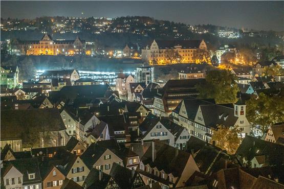 Die Tübinger Alstadt bei Nacht. Bild: Ulrich Metz