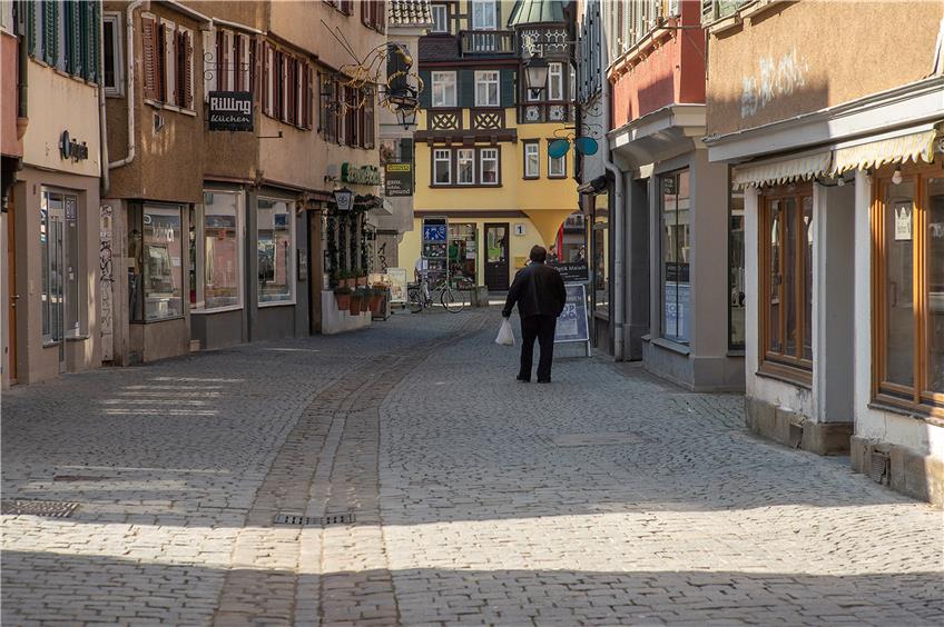 Die Tübinger Altstadt ist an diesem Wochenende leer – so wie es aktuell leider sein muss. Bild: Ulrich Metz