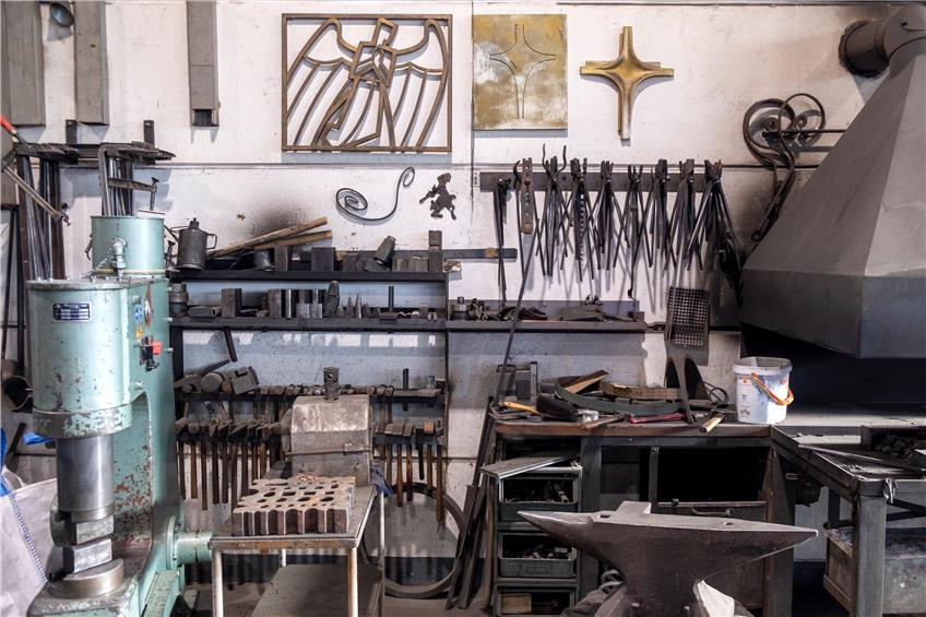 Die alte Werkstatt für die Produktion individueller Kunstschmiedearbeiten innerhalb der Firma Heilig. Bild: Patrick Tilke