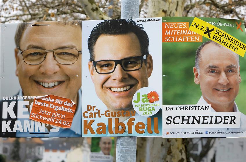 Drei Kandidaten – und alle wollen nur das eine: möglichst viele Stimmen beim zweiten Wahlgang am Sonntag. Fotomontage: Horst Haas