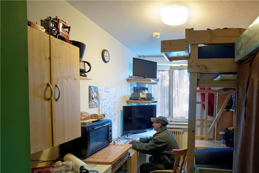 Ein 9-Quadratmeter-Zimmer im Männerwohnheim. Archivbild: Metz