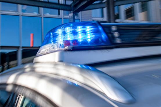 Ein Blaulicht leuchtet auf dem Dach eines Polizeiwagens. Foto: David Inderlied/dpa/Symbolbild