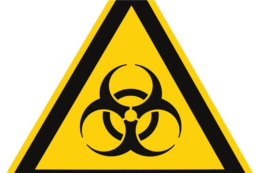 Ein Warnzeichen für biologische Gefahren. Foto: ©Kaspri/Shutterstock.com