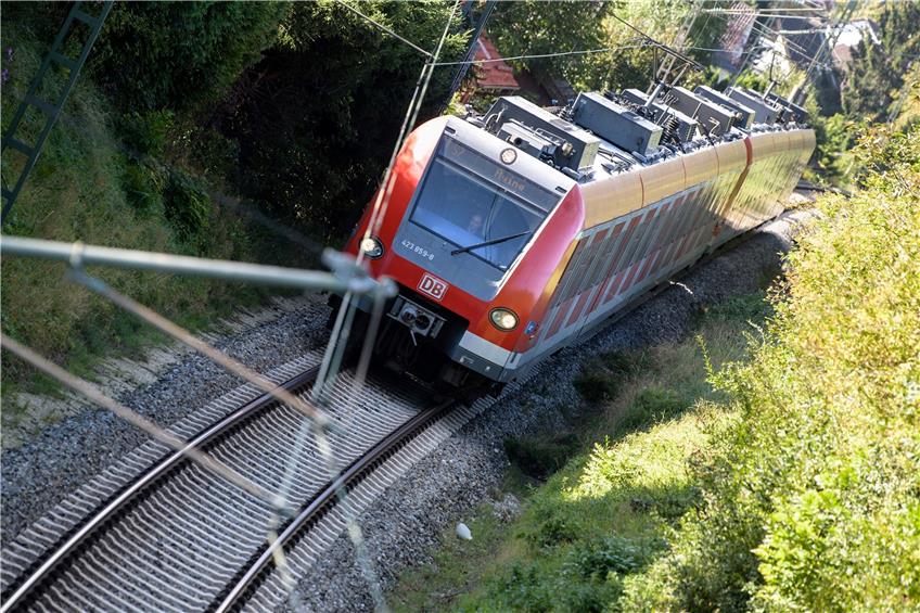 Eine S-Bahn fährt über die Gleise. Foto: Matthias Balk/dpa/Symbolbild