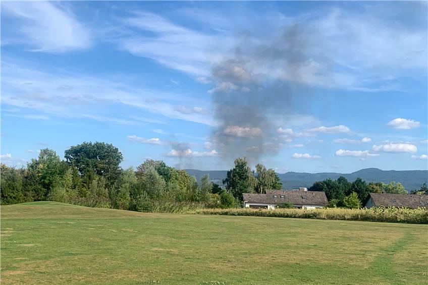 Eine kleine Rauchwolke war vom Golfclub in Kressbach zu sehen. Privatbild