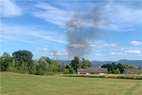 Eine kleine Rauchwolke war vom Golfclub in Kressbach zu sehen. Privatbild