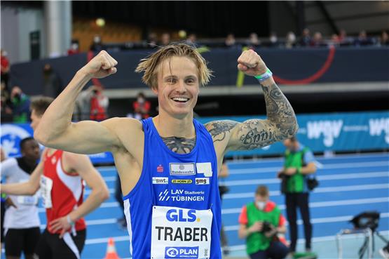 Gregor Traber gewann in Leipzig seinen fünften Meistertitel in der Halle. Bild: Kiefner Sportfoto