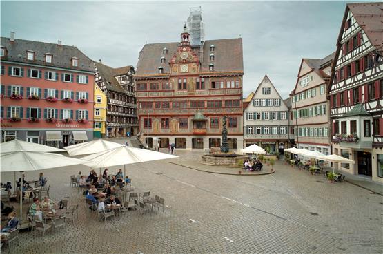 Hier ist der Amtssitz von OB Boris Palmer: Das Tübinger Rathaus. Bild: Metz