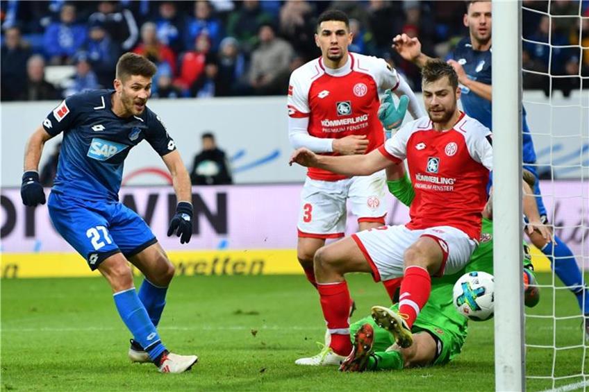 Hoffenheim feierte gegen Mainz einen 4:2-Heimsieg. Foto: Uwe Anspach dpa