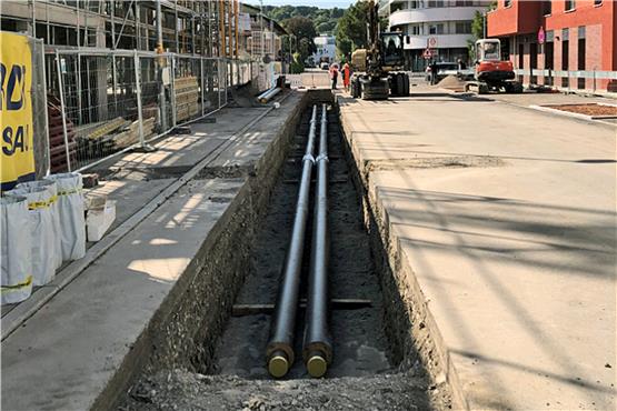 Im Depotareal wurden 2019 Leitungen für die Fernwärme verlegt. Archivbild: SWT