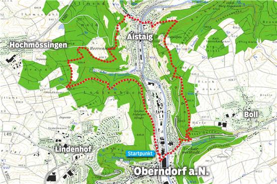 In den Norden von Oberndorf führt unsere erste Sommer-Wanderung. Karte: Uhland 2