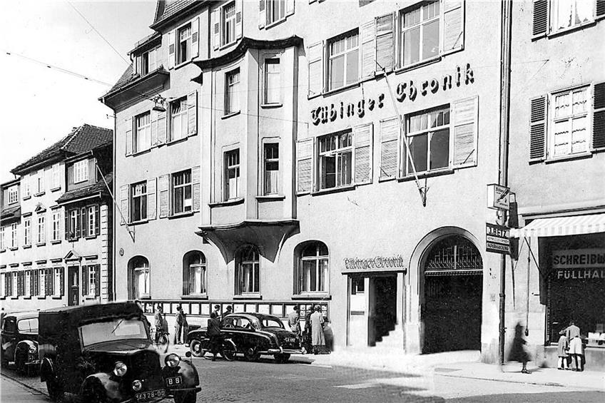 In der Uhlandstraße 2 wurde am 21. September 1945, also vor genau 75 Jahren, das SCHWÄBISCHE TAGBLATT gegründet. Archivbild