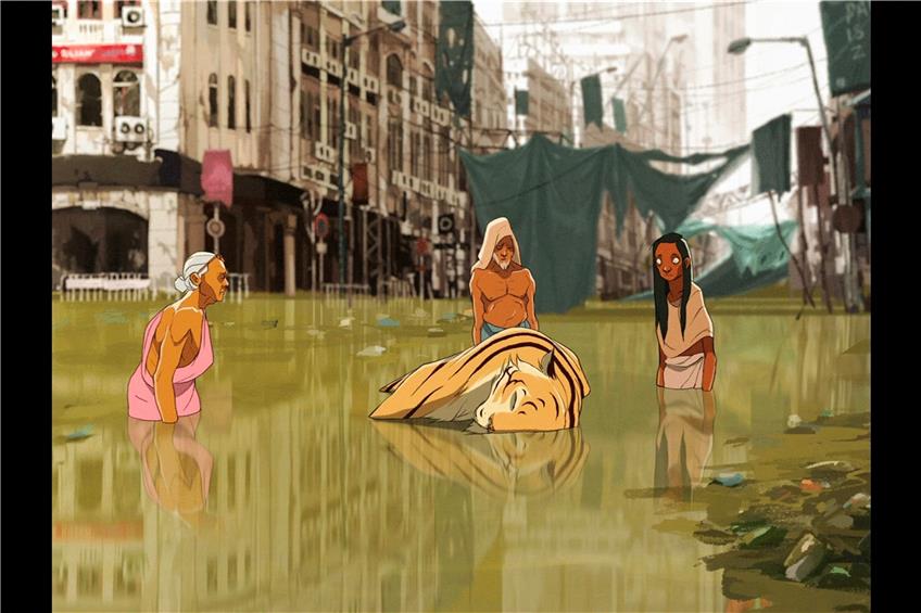 Indien nach der Klimakatastrophe: „Wade“ entwirft eine düstere Zukunftsvision mit der Millionenstadt Kalkutta als Schauplatz. Foto: Trickfilm-Festival Stuttgart