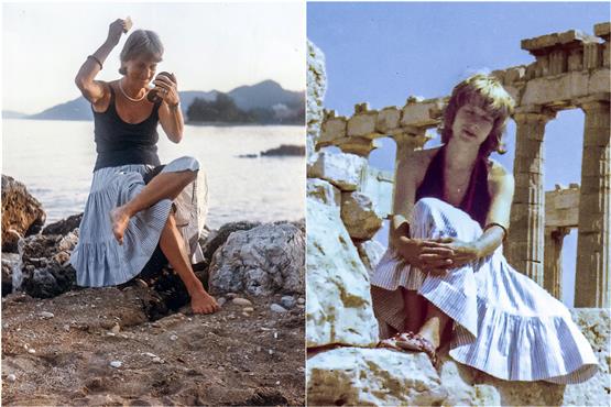 Inge Bauer, 1965 auf der Reise nach Mykonos ... und Sabrina Bauer, 1977 auf der Akropolis. Beide mit Rock und Reif. Privatbilder