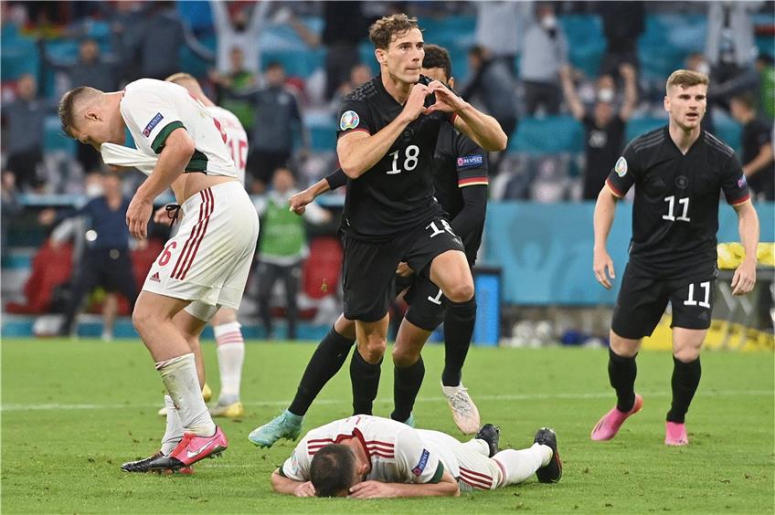 Leon Goretzka bejubelt seinen Treffer gegen Ungarn, der die DFB-Elf ins EM-Achtelfinale brachte. Foto: imago images/Sven Simon