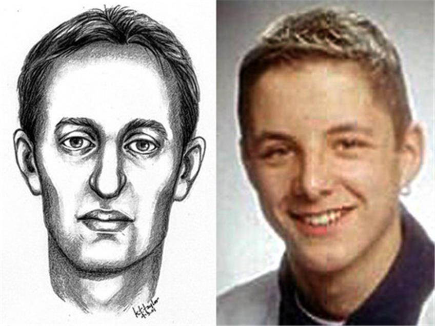 Linlks das "Phantombild", das die Kripo mithilfe einer Weichteilrekonstruktion angefertigt hatte, rechts ein Foto des jetzt identifizierten Opfers.