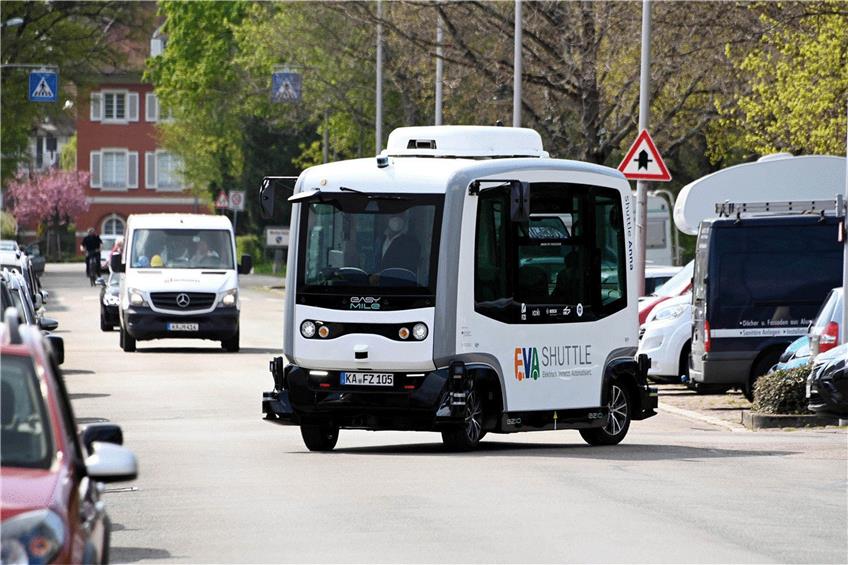 Mehrere Wochen waren in Karlsruhe autonome Mini-Busse im Einsatz. Foto: Uli Deck