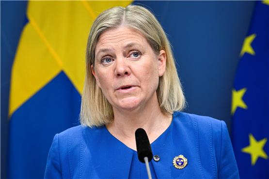 Ministerpräsidentin Magdalena Andersson will Schweden in die Nato führen.   Foto: Henrik Montgomery/Tt/TT News Agency/AP/dpa