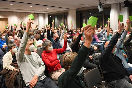 Mit sehr großer Mehrheit stimmte die Mitgliederversammlung der Grünen am Mittwochabend für eine Urwahl. Bild: Ulmer