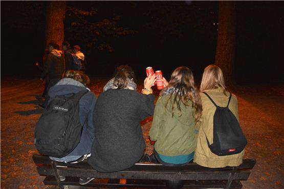 Nachts im Sommer auf der Platanenallee abhängen und trinken ist beliebt bei jungen Leuten, macht aber Probleme. Archivbild: Renz-Gabriel