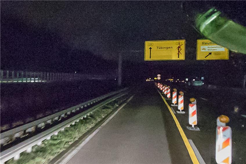 Neues von der B27-Baustelle: Ab Samstag ist die Abfahrt nach Reutlingen (von Stuttgart kommend) gesperrt. Bild: Metz