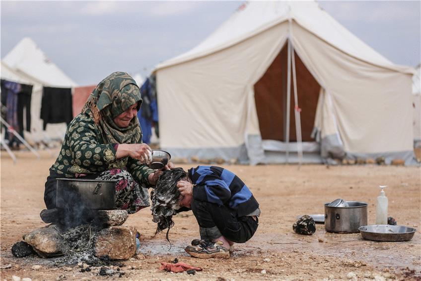 Not in Syrien: Ein Behelfslager für Familien, die aus Idlib geflüchtet sind. Foto: dpa
