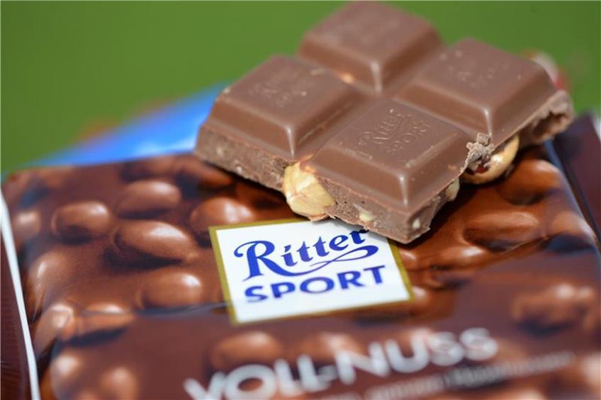 Nuss-Schokolade der Marke Ritter-Sport-Schokolade. Foto: Patrick Seeger/Archiv dpa