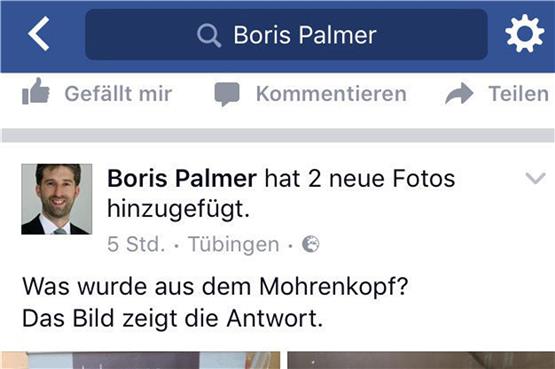 Palmers Beitrag auf seiner Facebook -Seite.