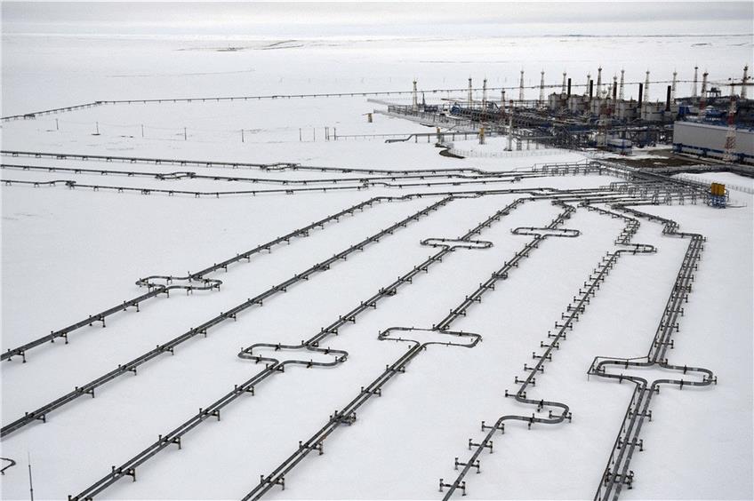 Pipelines auf der sibirischen Jamal-Halbinsel. Foto: Alexander Nemenov/afp