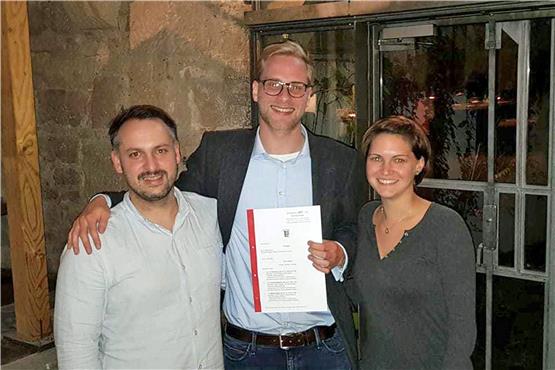 Ralf Amann, Ferdinand Salomon und Melanie Müller (von links): Das Foto entstand direkt nach der Firmengründung. Bild: Privat