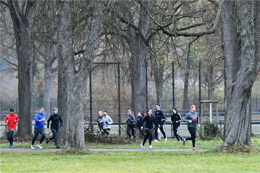 Samstagmorgen in der Tübinger Kastanienallee: Parkrun-Läuferinnen und -Läufer drehen ihre Runde. Bild: Ulmer