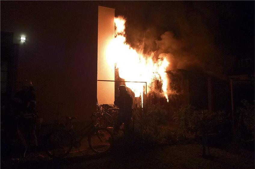 Schuppenbrand in Derendingen. Bild: Feuerwehr